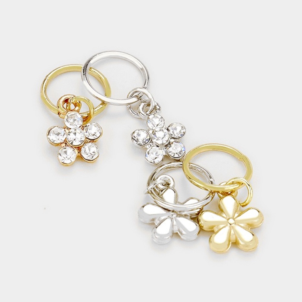 Metal Flower Braid Hair Rings...New
